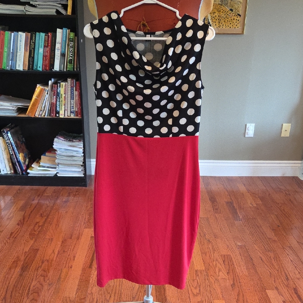 Grace Karin Black and Red Polka Dot Midi Dress